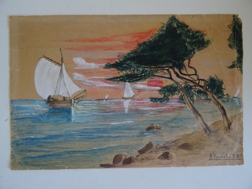 Ancienne gouache aquarelle - ancienne,