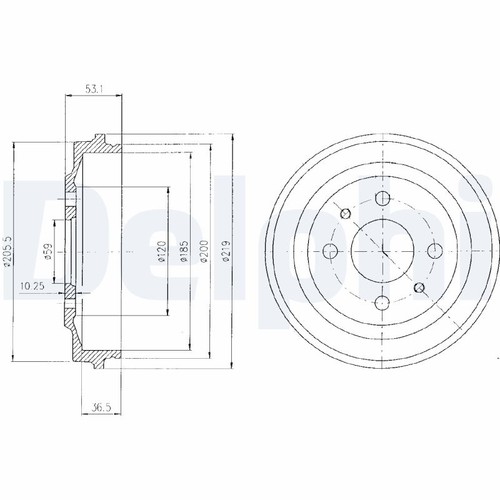 Tamburo freno delphi bf136 - delphi,