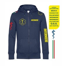 Felpa zip Soccorritore stampa