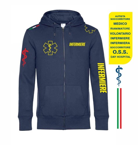 Felpa zip soccorritore stampa - felpa,