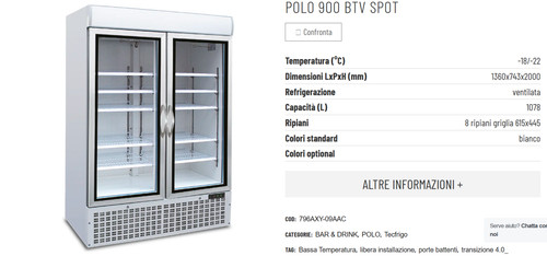 Freezer vetrina doppia anta
