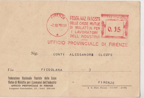 Italia 1939 affrancatura - italia, rossa