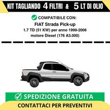 Tagliando per FIAT Strada Pick-up 1.7 TD 51 kw Diesel 1999-2006 - 5 Lt di oli...