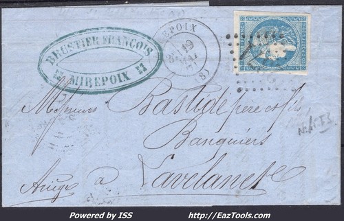 France 45c sur lettre - sur, gc