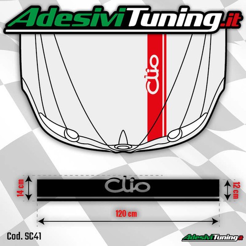 Adesivo striscia cofano clio - adesivo,