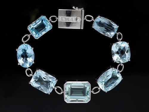 Bracciale diamanti acquamarina