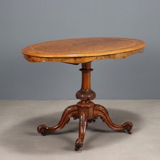 Tavolino a Vela Antico Mogano Radica di Noce Regno Unito XIX Secolo Originale