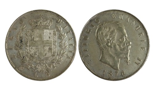 Falso 5 lire 1870 - falso,