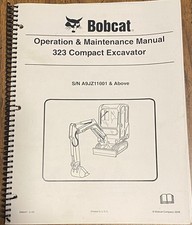 Bobcat 323 Mini Escavatore Manuale Uso e Manutenzione S/N A9JZ11001 e Sopra