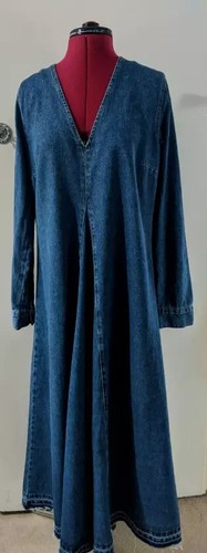 Abito lungo denim blu - , manica