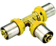 RACCORDO A T INTERMEDIO RIDOTTO PER TUBO MULTISTRATO A PRESSARE PER GAS MODEL...