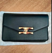 borsa Elisabetta Franchi originale,in pelle nera e dorata