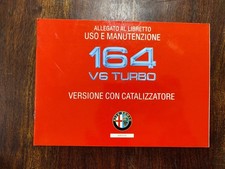 Allegato al Libretto Uso e Manutenzione Alfa Romeo 164 V6 Turbo Catalizzata
