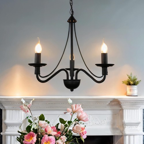 Lampadario nero luci - nero, 3