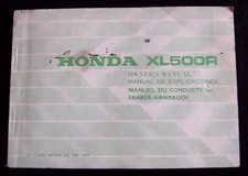 Honda XL500R  1981 manuale uso