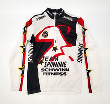 VINTAGE Schwinn Fitness Spinning Maglia Ciclismo Manica Lunga Taglia Large