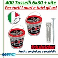 400 TASSELLI UNIVERSALI FRIULSIDER X1 IN NYLON 6X30 mm CON VITE E CON SECCHIELLO