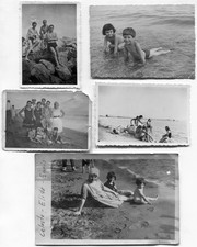 Lotto 5 foto Genova Cornigliano, bagni marini, ventennio Fascismo.