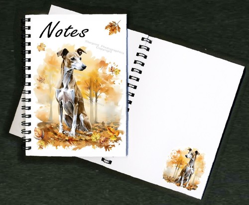 Whippet dog notebook - notebook/notepad, +