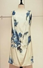 PENNY BLACK Abito donna in seta fantasia fiori blu con sottoveste Tg. 40