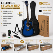 Chitarra Acustica Blu Kit
