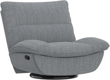 Poltrona Reclinabile Girevole, Sedia a Dondolo Manuale Con Poggiagambe Regolabil