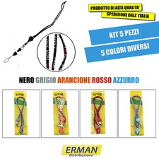 KIT 5 pezzi laccio da collo per badge moschettone per chiavi collo portachiavi 