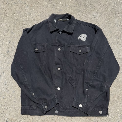 Giacca denim nera - , ricamata