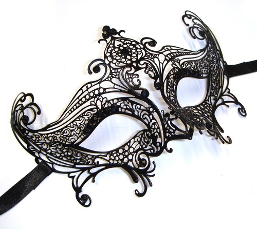 Maschera veneziana nera burano - nera,