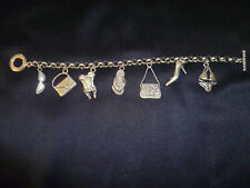 Bracciale G Raspini maglia tonda con gancio T-bar argento 925 + charms placcati
