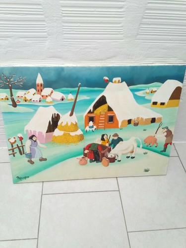 Quadro cortile inverno di - cortile,