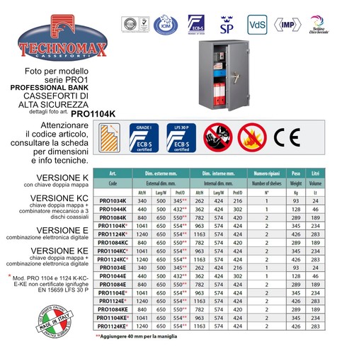Cassaforte technomax alta - cassaforte,
