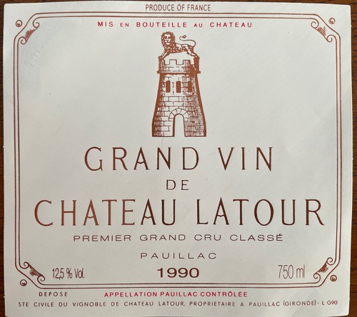 étiquette château latour - Étiquette,