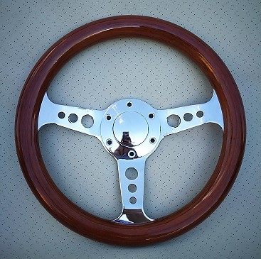 Volante legno razza lucida - , con