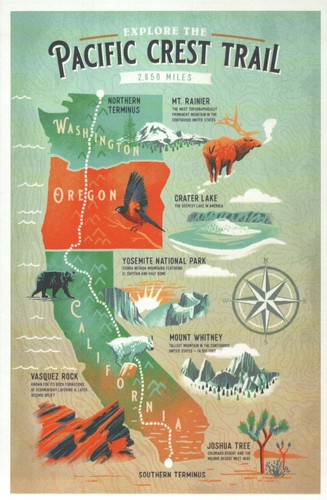 Pacific crest trail mappa - pacific,