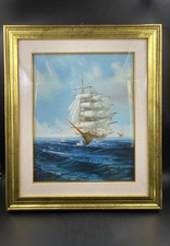 Quadro MARE VELIERO olio firma certificato CANEVA 1988