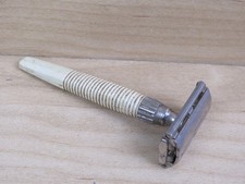 vecchio RASOIO GILLETTE LAMETTA DA BARBA di sicurezza slim twist vintage