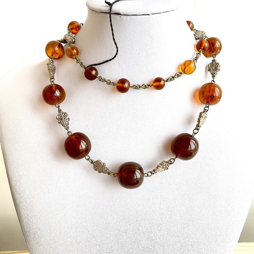 Collana vintage ambra rotonda