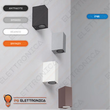 APPLIQUE FARETTO A PARETE DA PER ESTERNO MURO TERRAZZO DOPPIA LUCE LED GU10 IP65