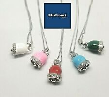 Ciondolo donna in argento 925 campanella  smaltata collana ARGENTO 925/1000