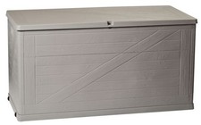 Baule da Esterno in Resina da 420 Litri 120x57x63 cm Legno Tortora WOOD TOOMAX
