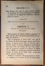 GALATRO 1886 REGIO DECRETO X ASILO DI MENDICITA'-2 PAGINE-5758