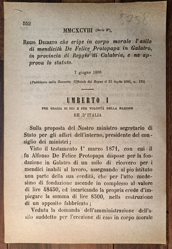 Galatro 1886 regio decreto - galatro,