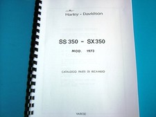 Catalogo parti di ricambio per AERMACCHI Harley-Davidson 350 SS e SX del 1973.