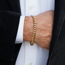 Bracciale Braccialetto Elegante catenina 5mm  Uomo Ragazzo Accessori Moda  