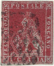 ANTICHI STATI ITALIANI - Granducato di TOSCANA: 1° Emissione (1851-52), #4d.