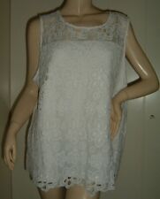 TOP BLUSA DONNA BIANCO PIZZO OVS XXL LEGGI LE MISURE TAGLIE FORTI