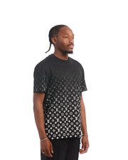 T-shirt girocollo Louis Vuitton LV monogramma cotone sfumato bianco e nero taglia M