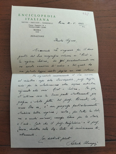 1933 lettera autografa - autografa, roberto