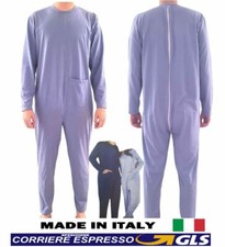 PIGIAMA SANITARIO INTERO UOMO DONNA Tutona Zip Posteriore 100 COTONE Vari Colori